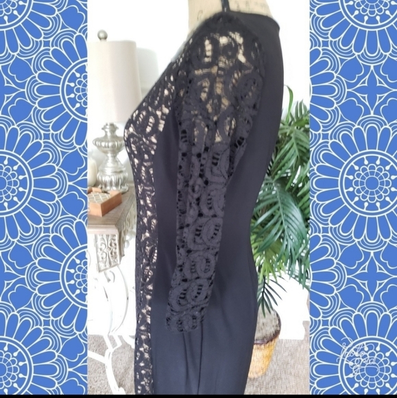 Nude black dress lace sexy cocktail party 6 event classy sophisticated wedding - Picture 2 of 5